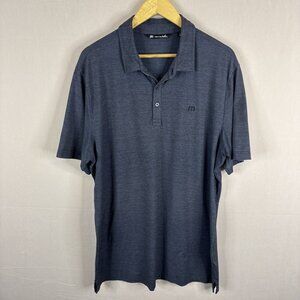 Travis Mathew Heather Blue Polo Shirt Men’s XL Golf Performance